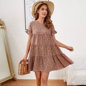 🆕 SHEIN Ditsy Floral Smock Dress - Brand New in Package, Size L